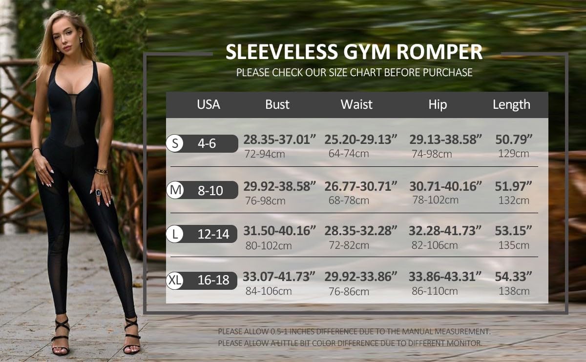 UOOZEE One Piece Workout Jumpsuits for Women Sleeveless Backless Tummy Control Jumpsuits Sexy Mesh Yoga Romper - Image 7