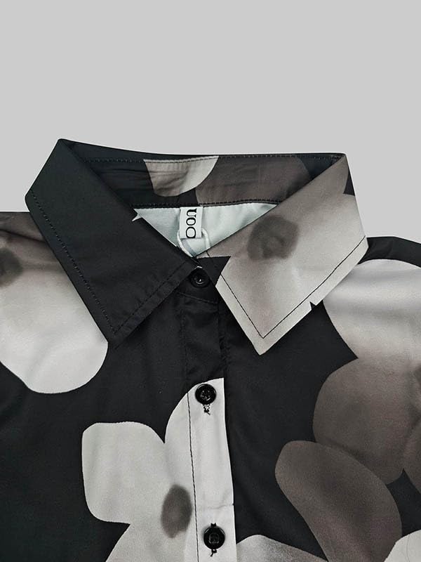 UOOZEE Women's Floral Print Blouse Fashion Button Down Lapel V Neck Long Sleeve Spring Tops Shirts - Image 7
