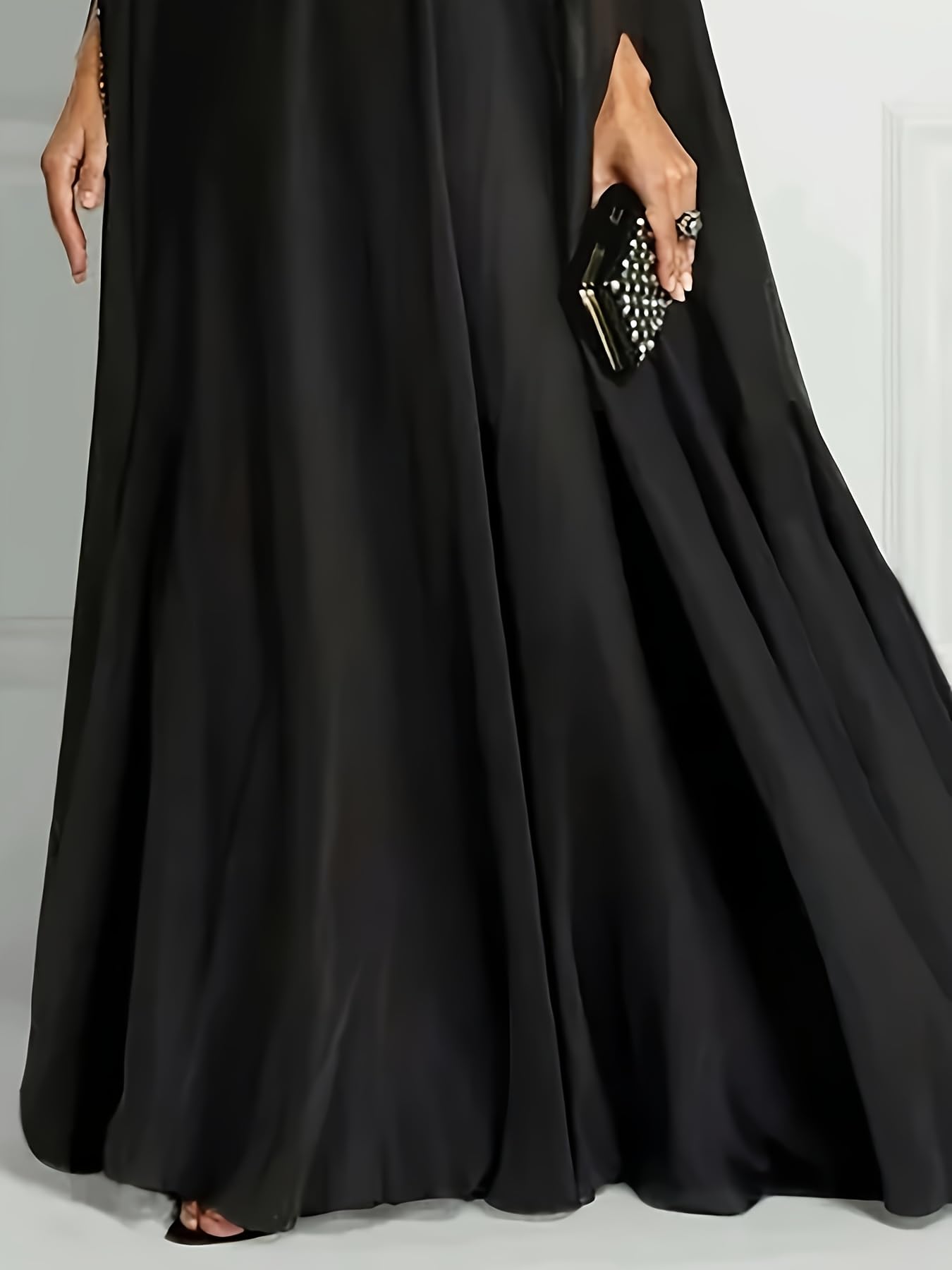 UOOZEE Women's Sequin Cape Sleeve Evening Dress Formal Gown Sparkling Cocktail Party Prom Formal Events Dresses - Image 4