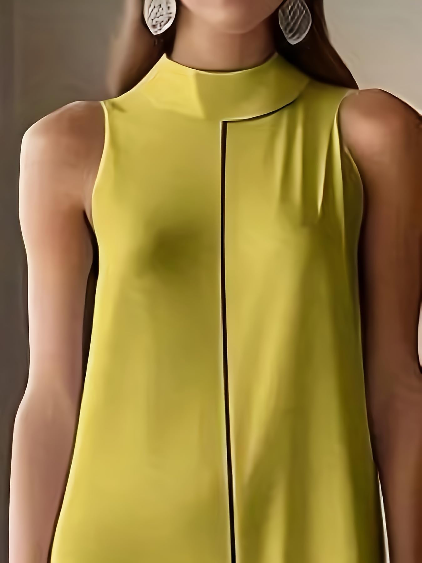 UOOZEE Women's Sleeveless Stand Collar Cocktail Dress Asymmetric High Low Hem Party Evening Formal Dresses with Pockets - Image 3