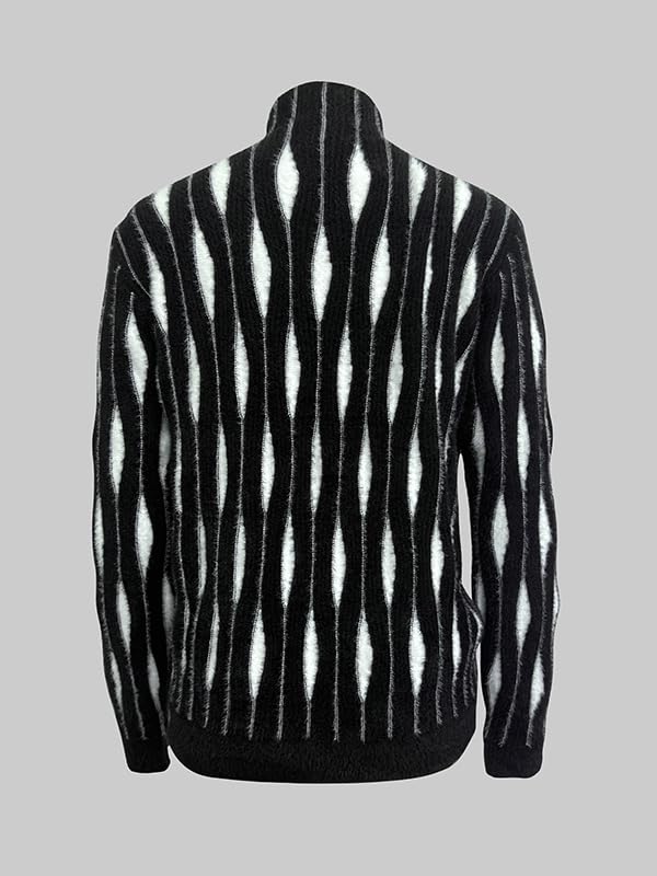 UOOZEE Women's Wave Striped Turtleneck Pullover Sweater Fuzzy Chunky Knit Soft Winter Fall Tops Casual Wear - Image 6