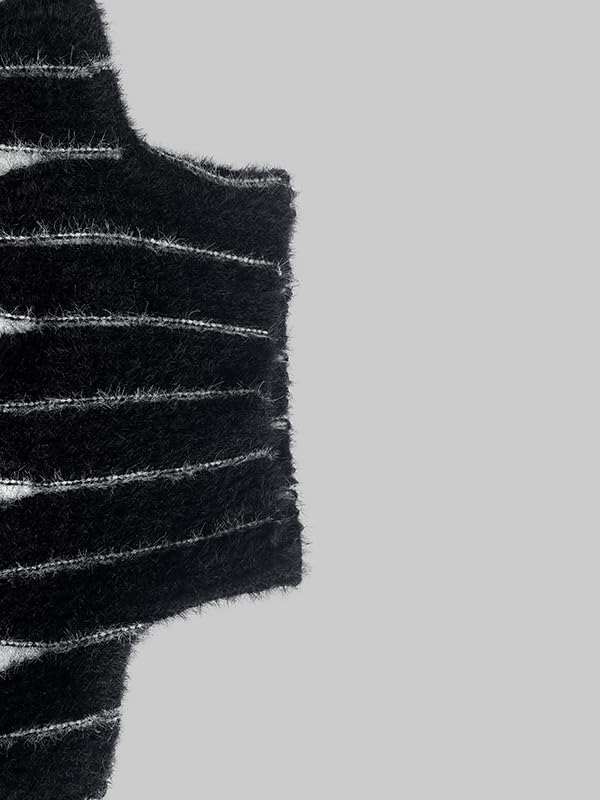 UOOZEE Women's Wave Striped Turtleneck Pullover Sweater Fuzzy Chunky Knit Soft Winter Fall Tops Casual Wear - Image 8