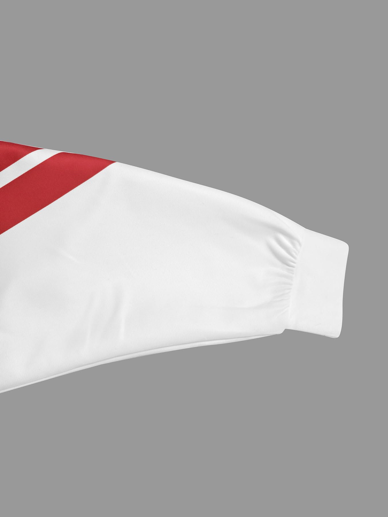 UOOZEE Women's White Athletic Jacket with Red Stripes Long Sleeve Zip Up Vintage Sporty Casual Outerwear Retro Track Jackets - Image 4