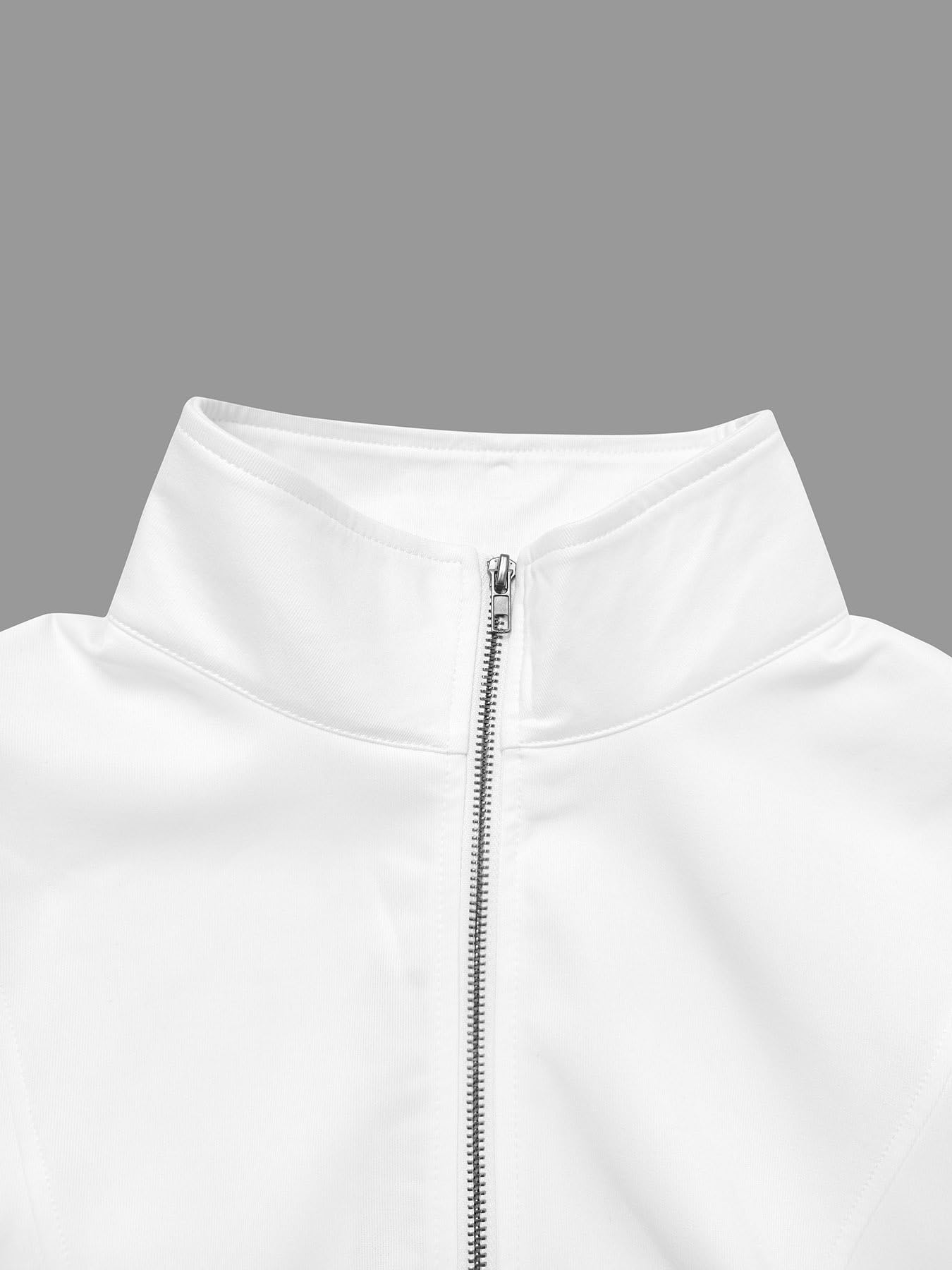 UOOZEE Women's White Athletic Jacket with Red Stripes Long Sleeve Zip Up Vintage Sporty Casual Outerwear Retro Track Jackets - Image 6
