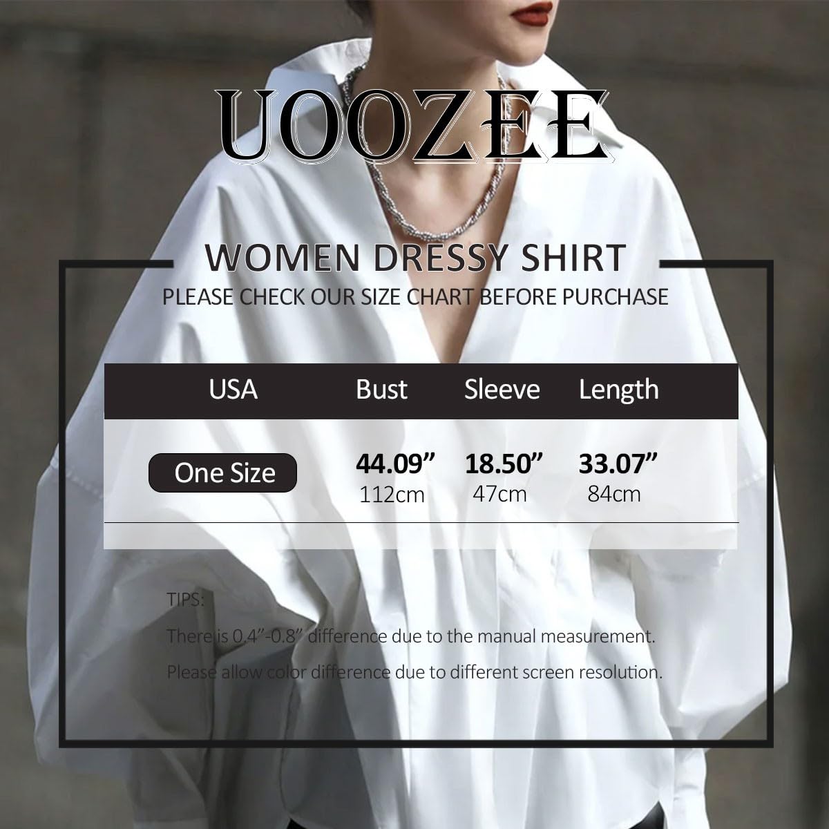 UOOZEE Womens Blouses Fashion Smocked Long Sleeve V Neck Casual Shirts Tops - Image 4