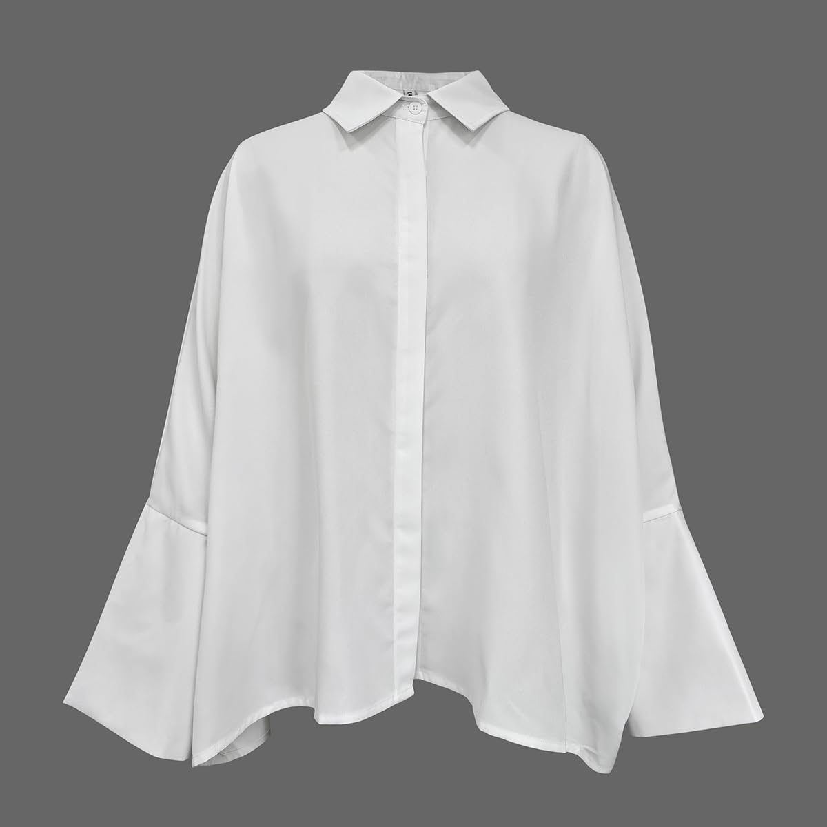 UOOZEE Womens Button Down Shirt Casual 3/4 Sleeve Loose Fit Collared Work Blouse Tops - Image 3