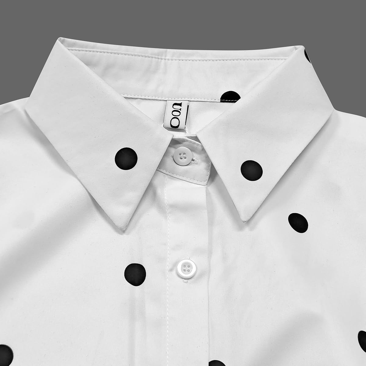 UOOZEE Womens Button Down Shirt Long Sleeve Dress Shirts Solid Work Blouse - Image 4